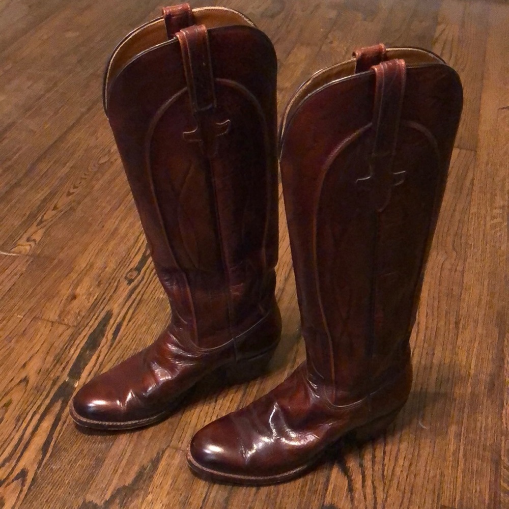 Designer Lucchese Brown Riding Boots 6.5B-$100